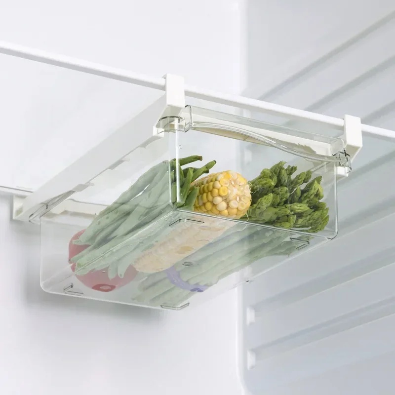 Food Storage With Dividers - Hanging Pull Out Fridge Drawer Organizer,