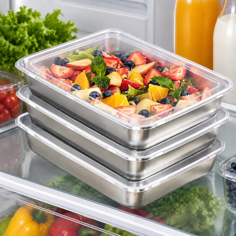 Food Storage Meals - 3-Piece Stainless Steel Food Containers with