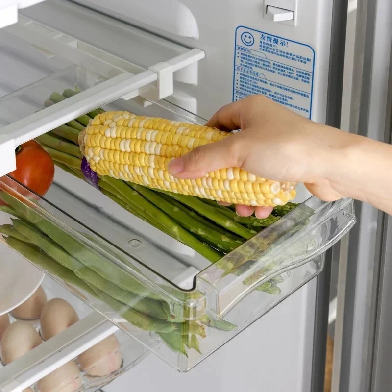 Hanging Pull Out Fridge Drawer - Food Storage With Dividers recension och pris