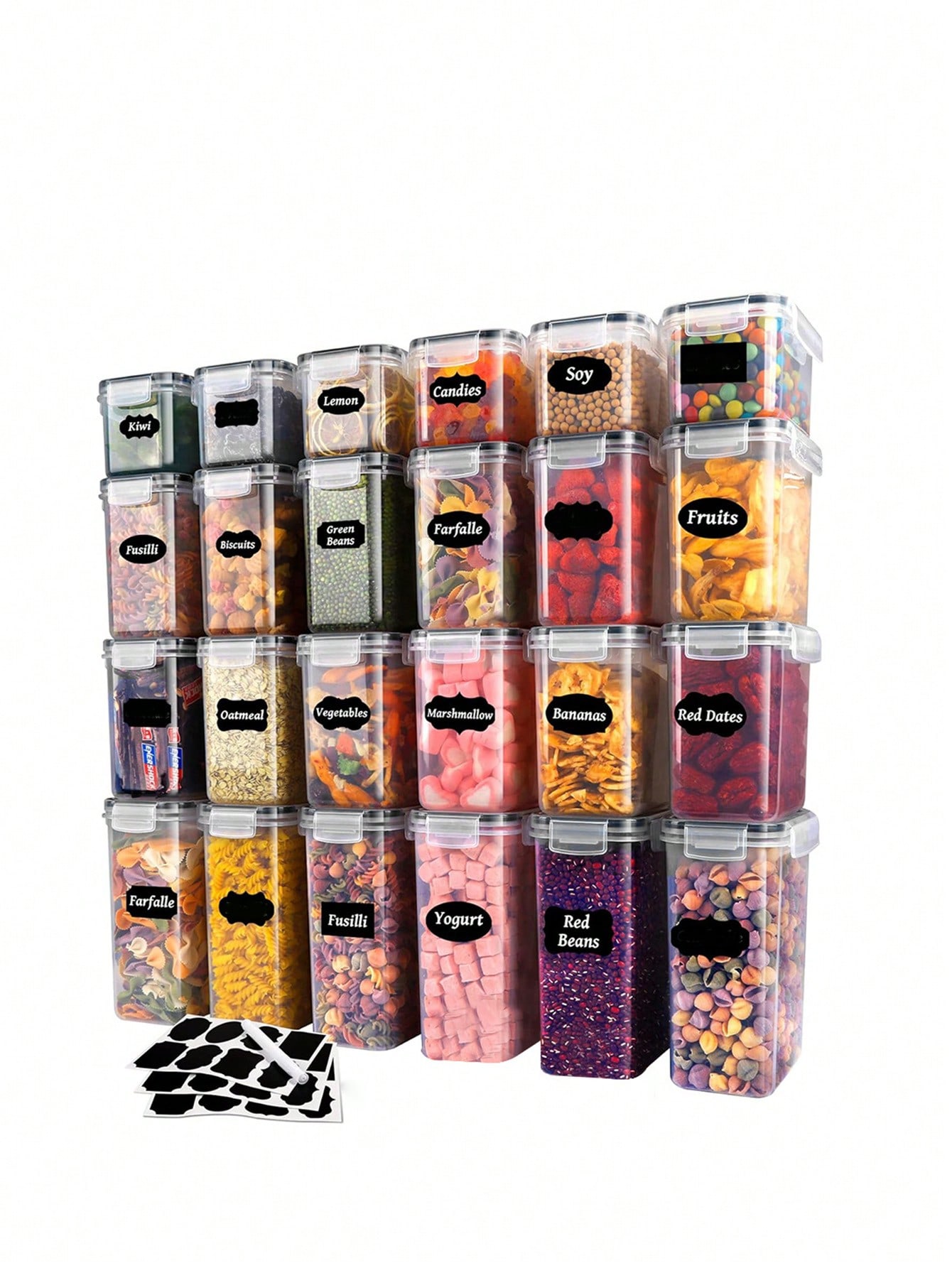 48pcs Sealed Food Storage Cont - Food Storage Labels recension och pris