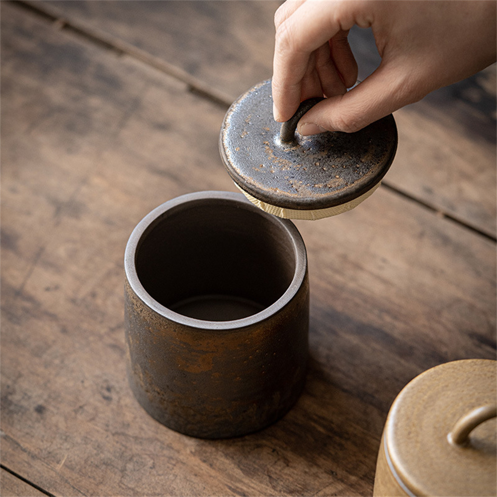 Ceramic Tea Caddy Sealed Jar S - Food Storage With Dividers recension och pris