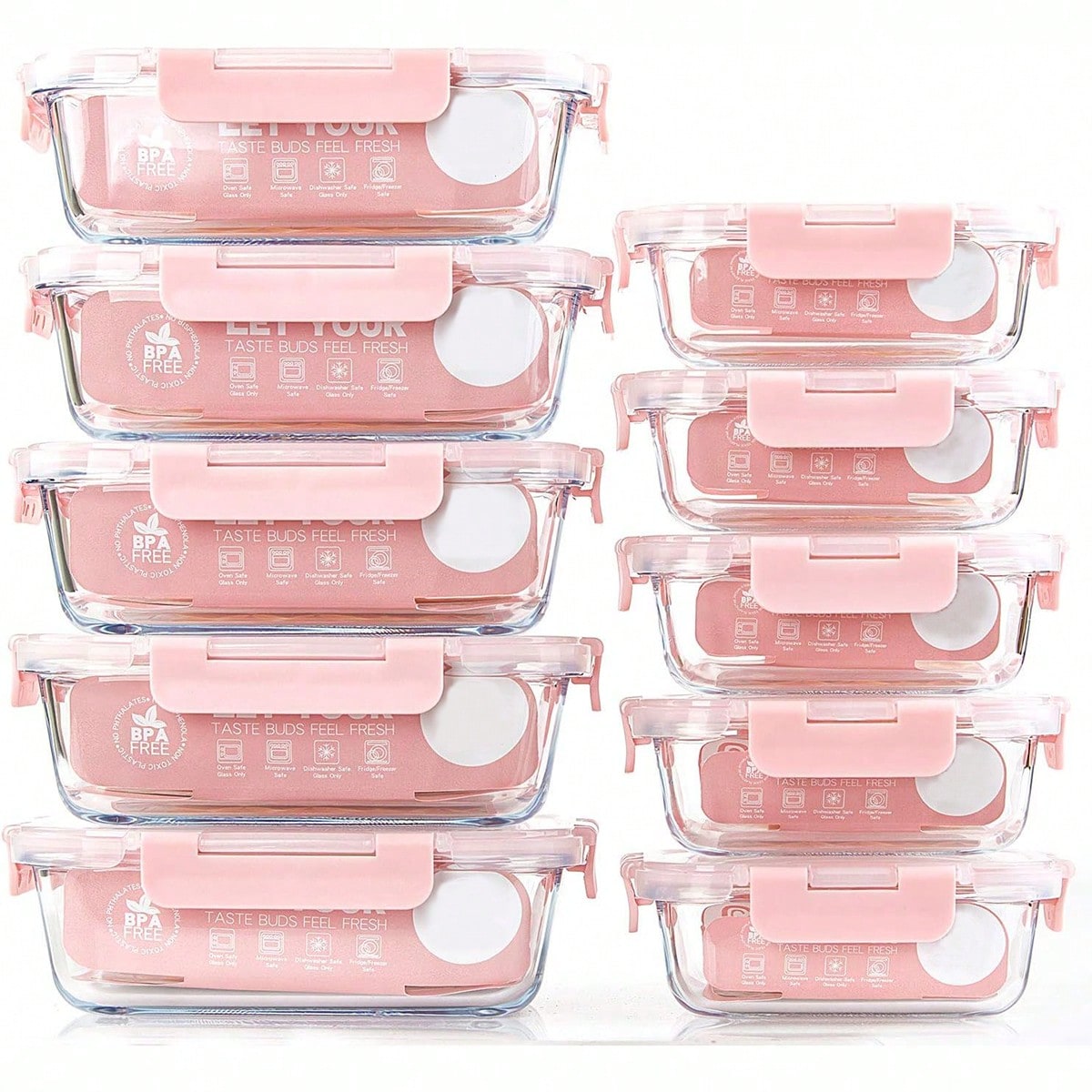 10 Pack Glass Meal Prep Contai - Food Storage Oven Safe recension och pris