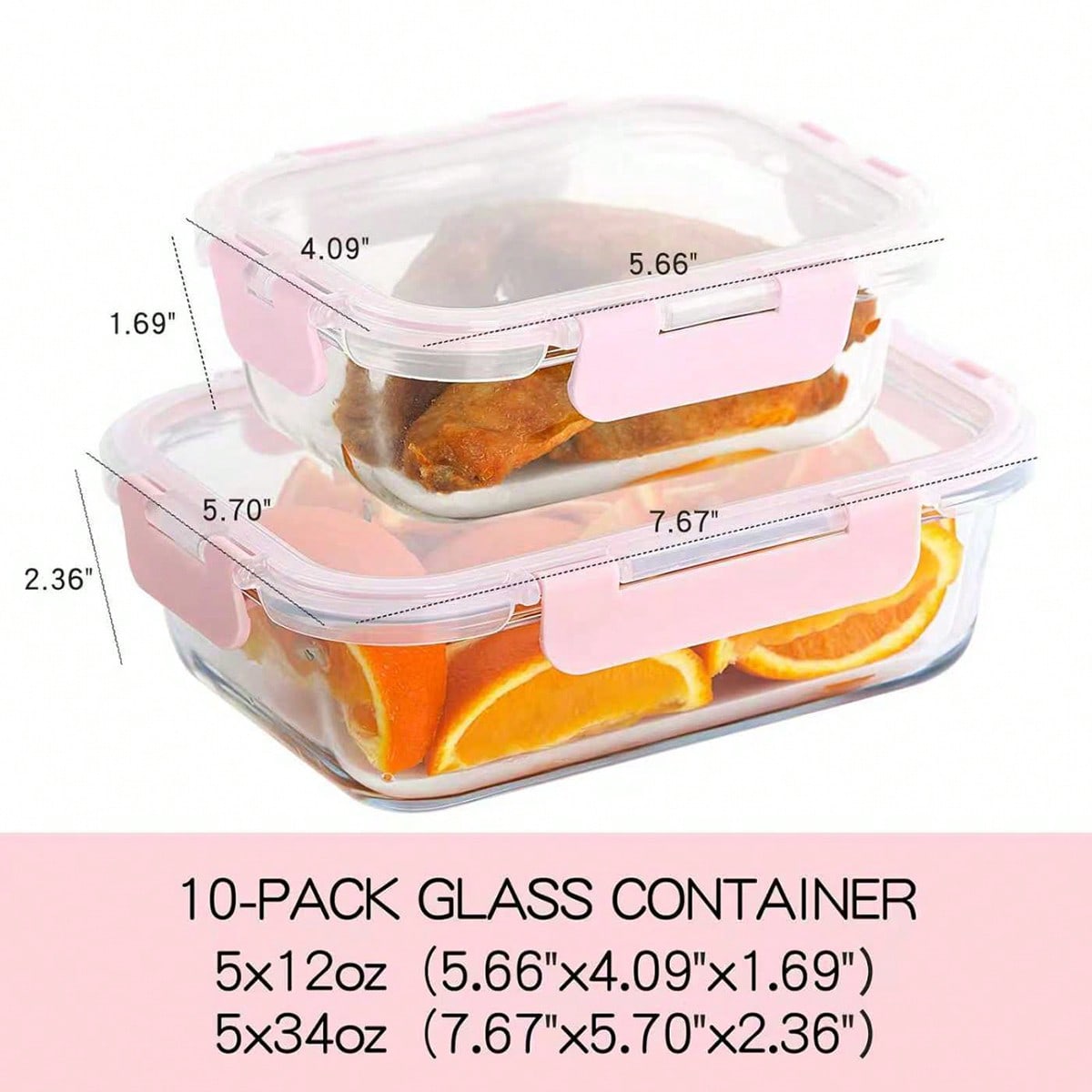10 Pack Glass Meal Prep Contai - Food Storage Oven Safe recension och pris