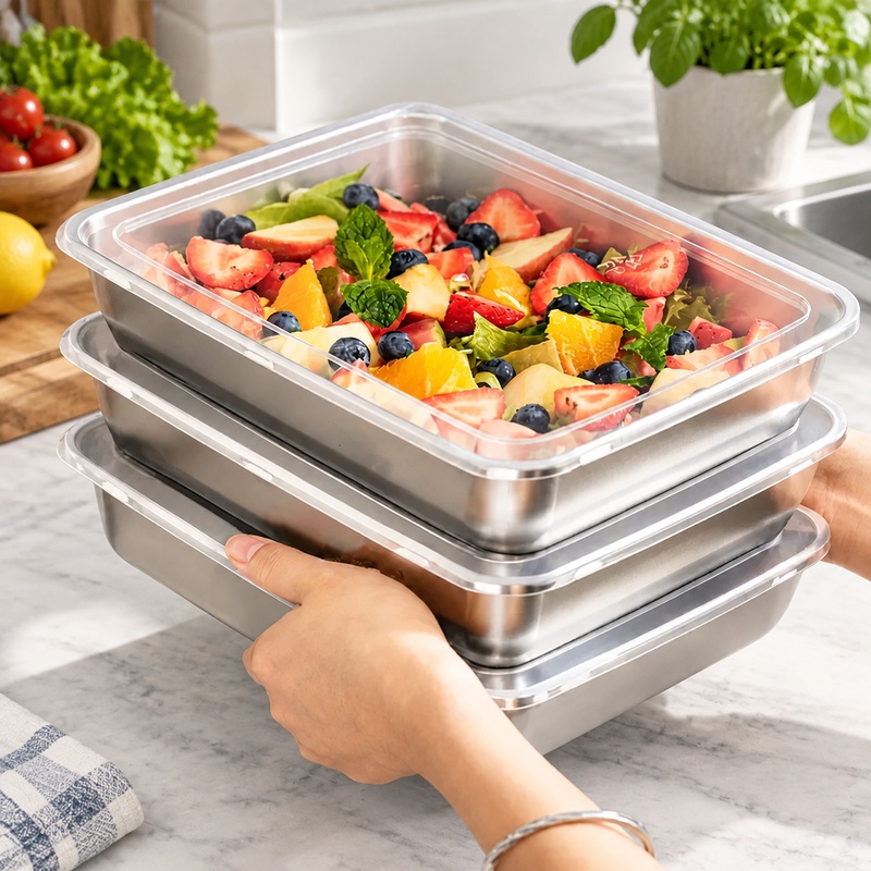 3-Piece Stainless Steel Food S - Food Storage Meals recension och pris