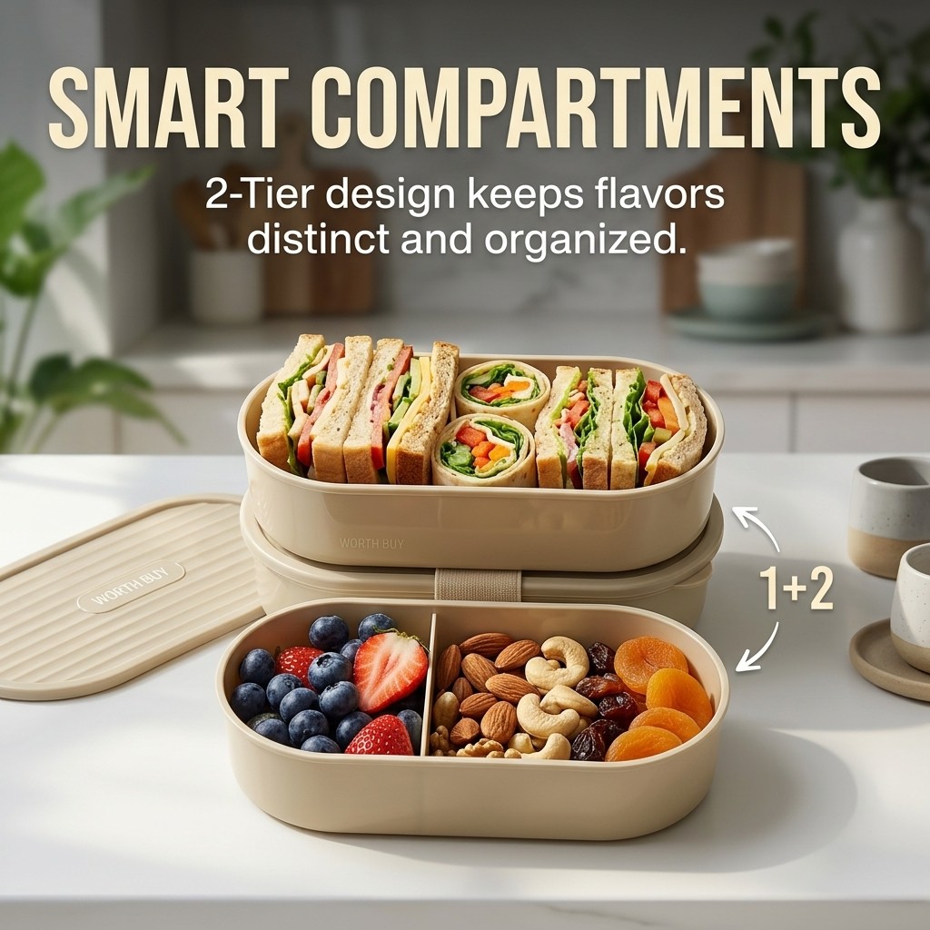 2Pcs/Set Reusable Plastic Lunc - Food Storage Oven Safe recension och pris