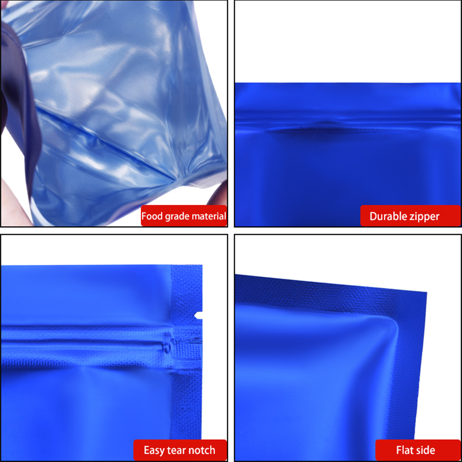 100pcs Matte Blue Foil Zipper  - Food Storage Bag recension och pris