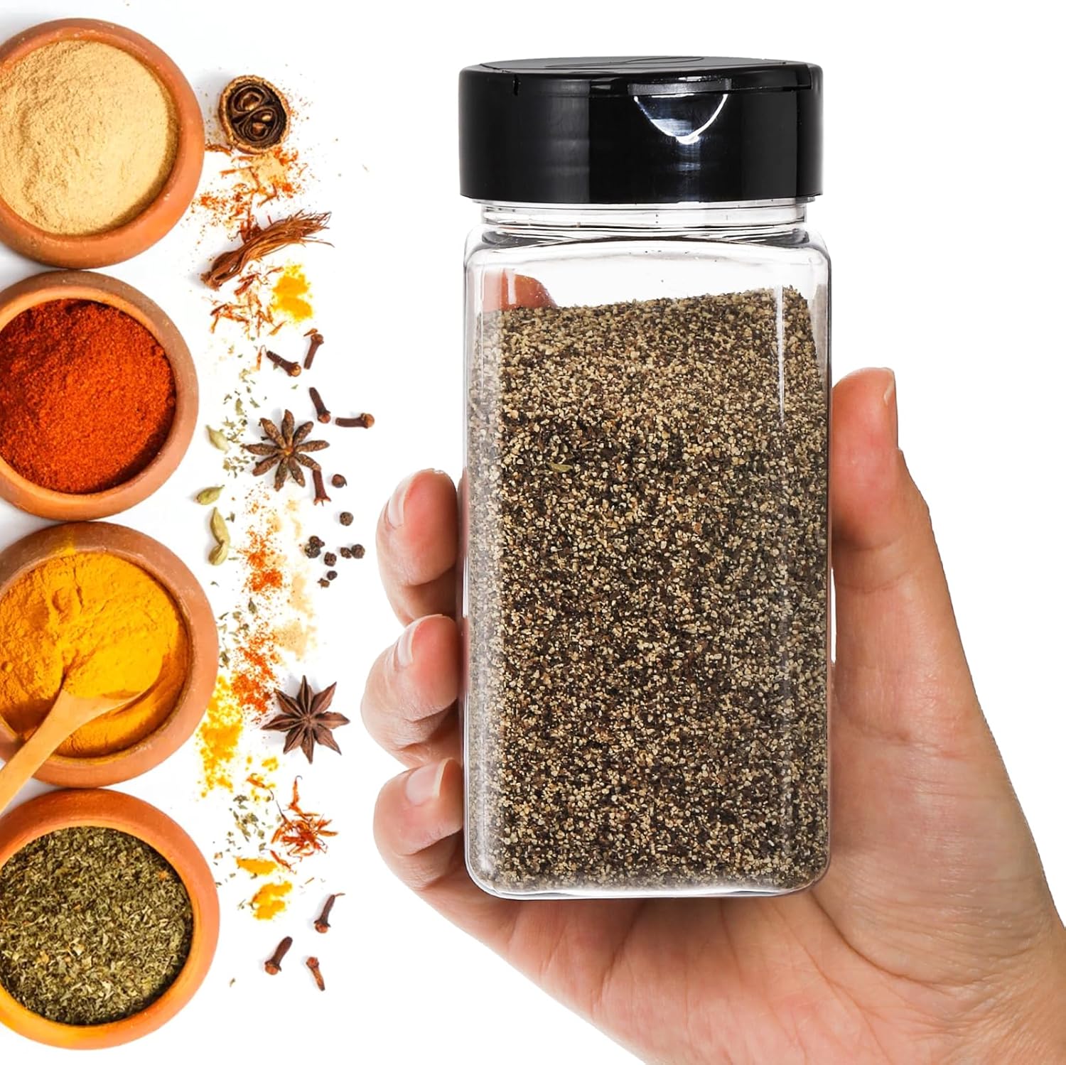 Square Large Plastic Spice Jar - Food Storage Meals recension och pris