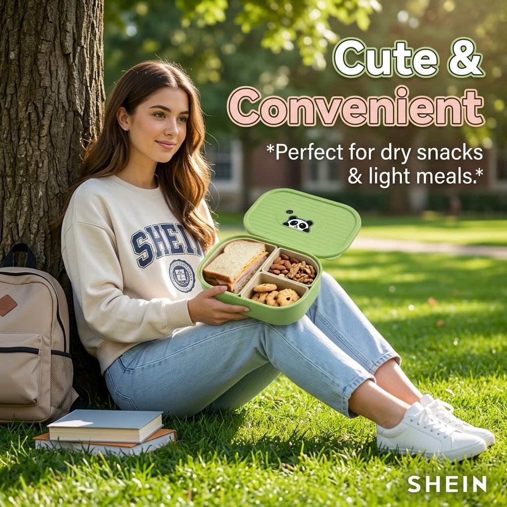 Cute Plastic Divided Lunch Box - Food Storage Oven Safe recension och pris