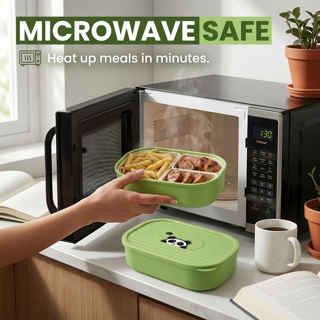 Cute Plastic Divided Lunch Box - Food Storage Oven Safe recension och pris