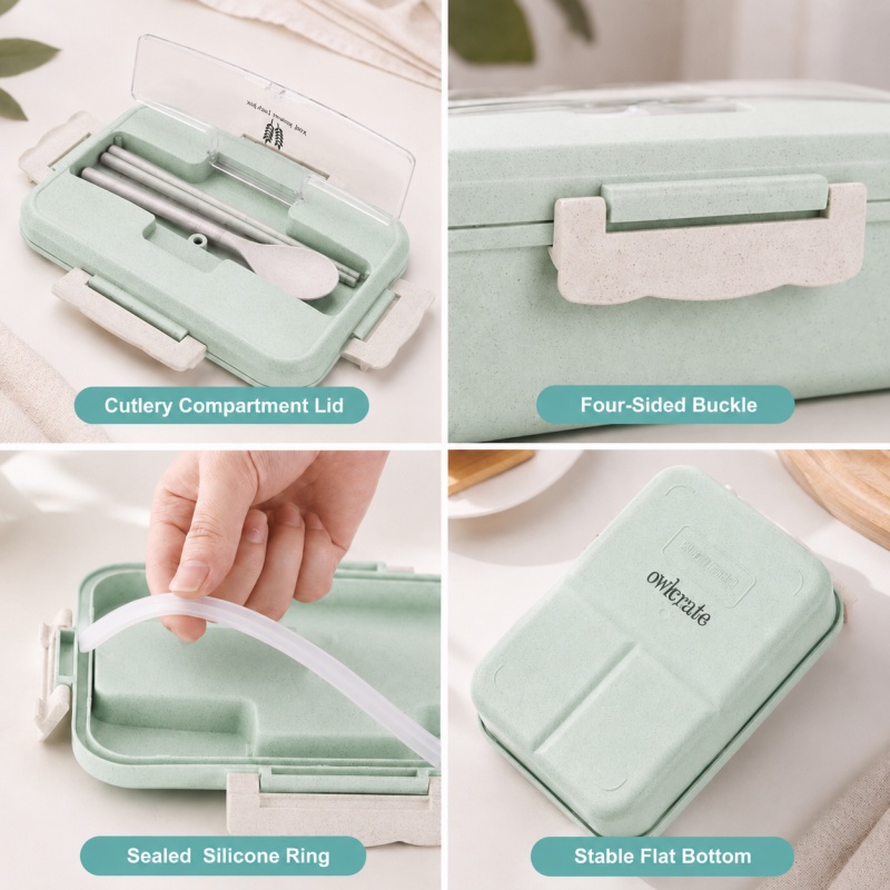 Wheat Straw Lunch Box Microwav - Food Storage Oven Safe recension och pris